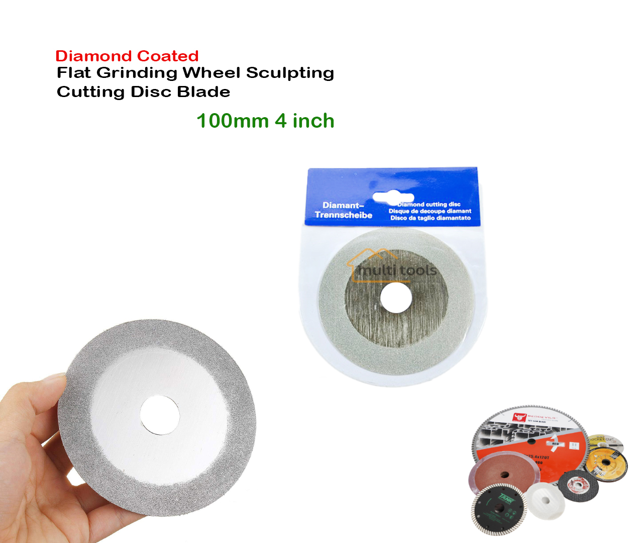 100 Mm 4" Inch Diamond Coated Flat Grinding Wheel Sculpting Cutting Disc Blade